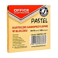 Бумага для заметок "Office Products", 76x76 мм, 100 листов, оранжевая пастель