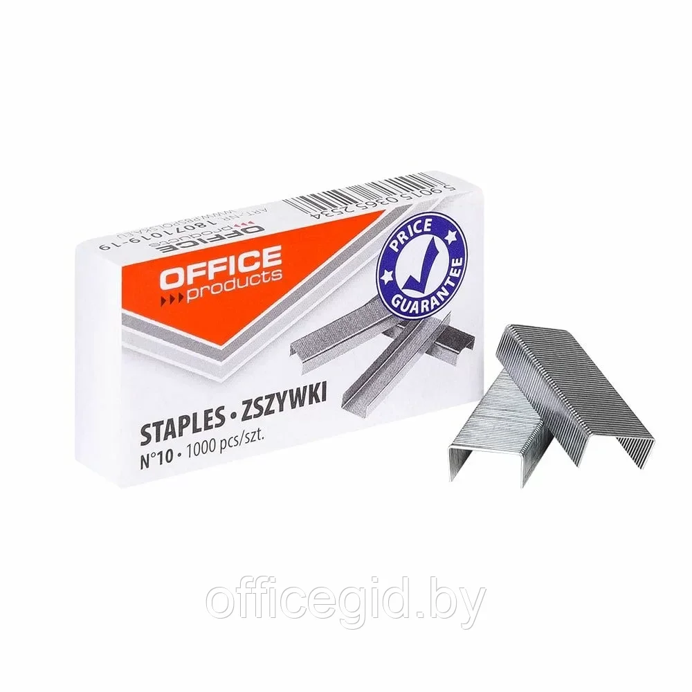 Скобы "Office Products", №10, 1000 шт, металлик - фото 1 - id-p203424177