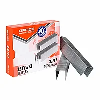 Скобы "Office Products", 23/17, 1000 шт, металлик