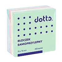 Бумага для заметок на клейкой основе "Dotts", 75x75 мм, 400 листов, ассорти пастель