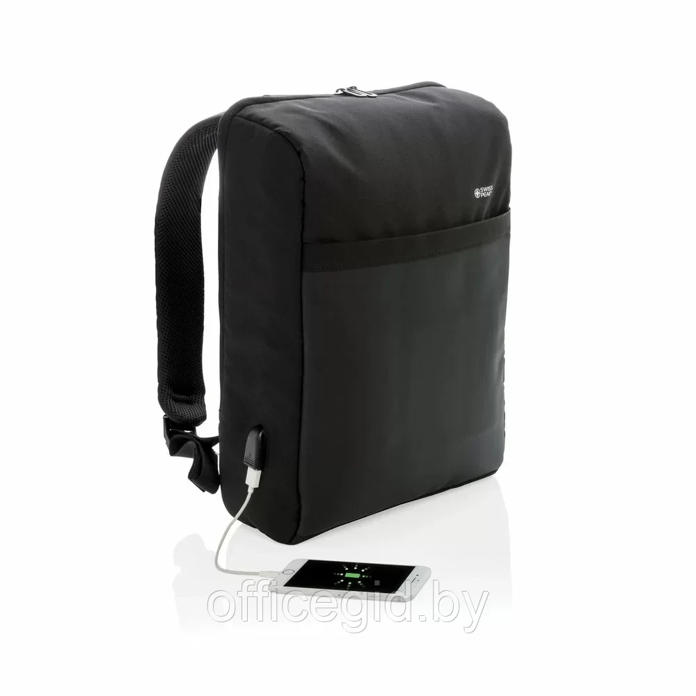 Рюкзак для ноутбука "Swiss Peak", черный - фото 2 - id-p203426089