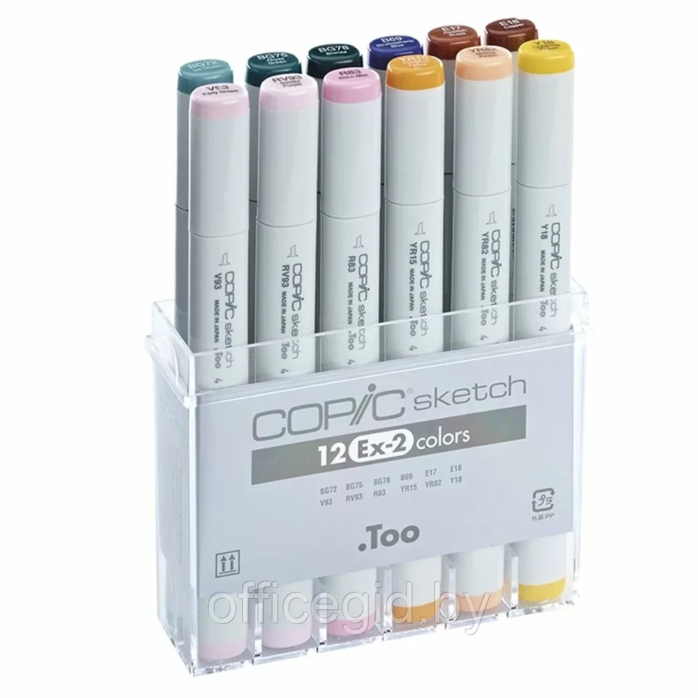 Набор маркеров перманентных "Copic Sketch" EX-2, 12 цветов - фото 1 - id-p203427145