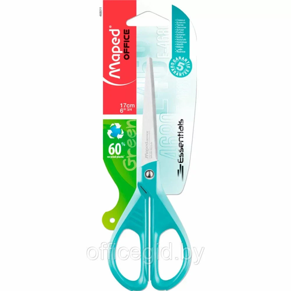 Ножницы "Essentials Green", 17 см, голубой - фото 1 - id-p203424233