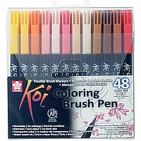 Набор маркеров акварельных "Koi Color Brush", 48 цветов