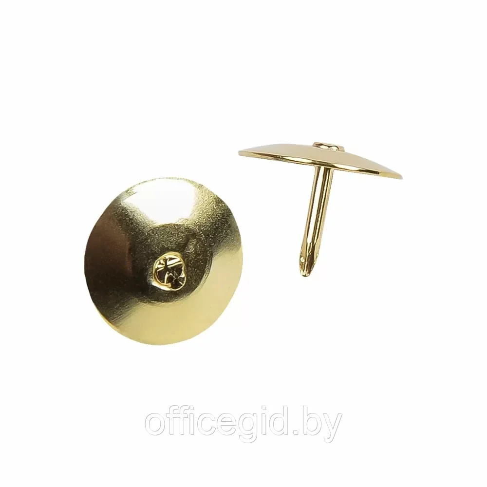 Кнопки канцелярские, 10 мм, 100 шт, золотистый - фото 3 - id-p203424290