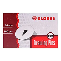 Кнопки-гвоздики "Globus", 100 шт, серебристый