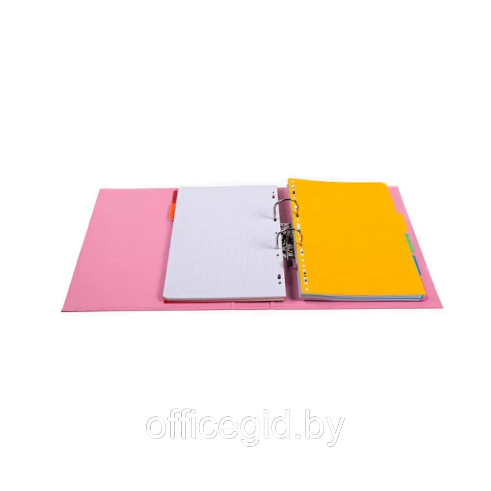 Папка-регистратор, A4, 70 мм, ПВХ, розовый - фото 2 - id-p203423820