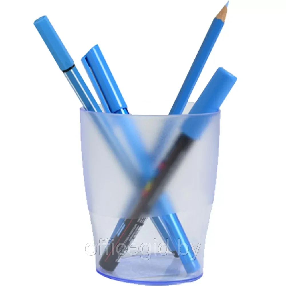 Подставка для ручек "EcoPen", 60x80x95 мм, прозрачный, синий - фото 1 - id-p203424355