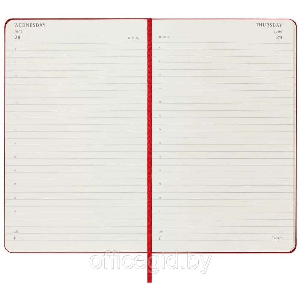 Ежедневник датированный "Classic Large DHB12DC3", А5, 400 страниц, красный - фото 4 - id-p203426276
