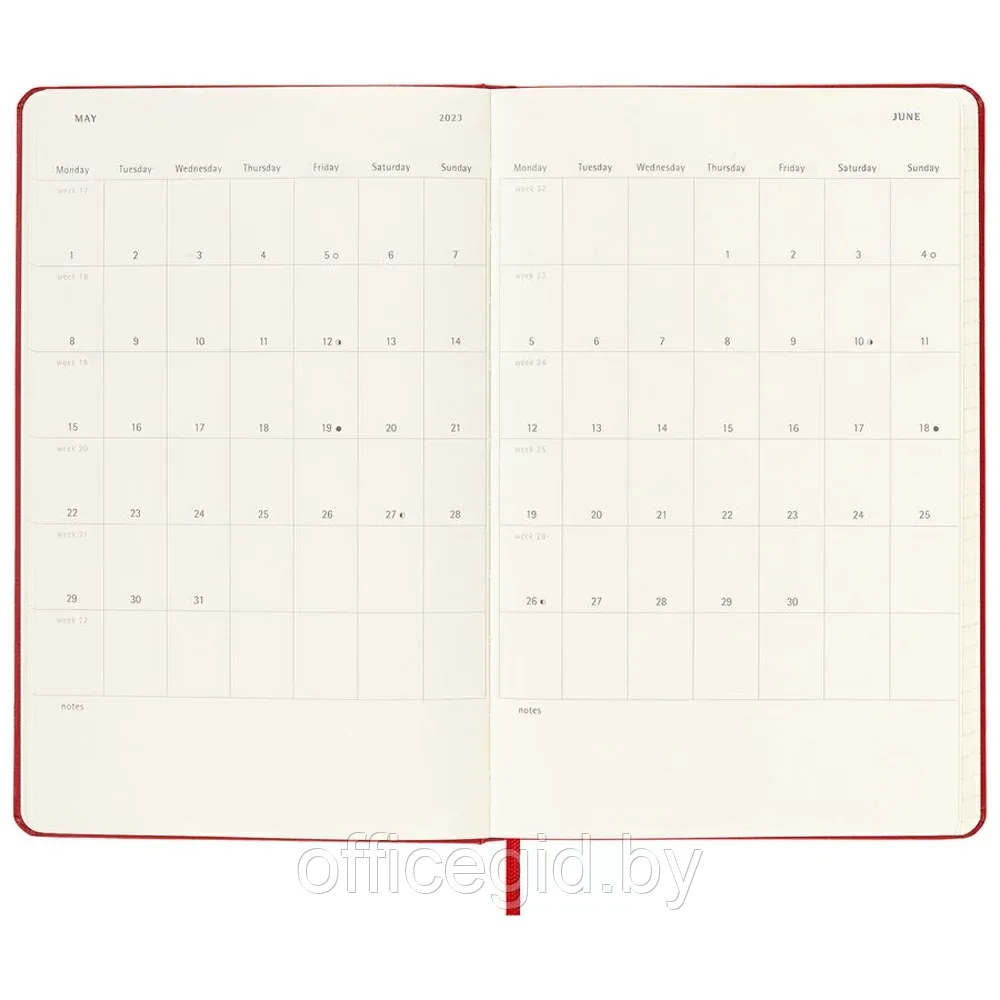Ежедневник датированный "Classic Large DHB12DC3", А5, 400 страниц, красный - фото 5 - id-p203426276