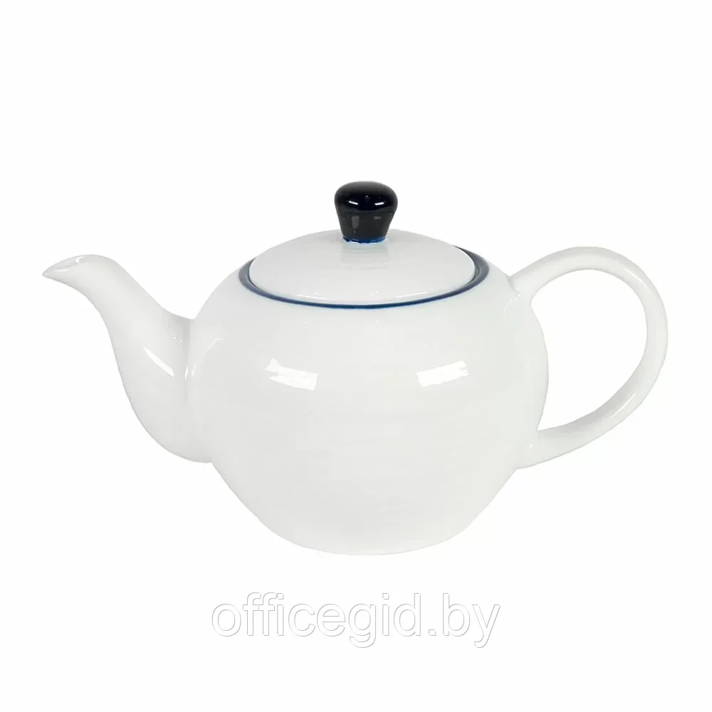 Набор посуды чайник и чашка с блюдцем "Seawave", белый, синий - фото 9 - id-p203427313