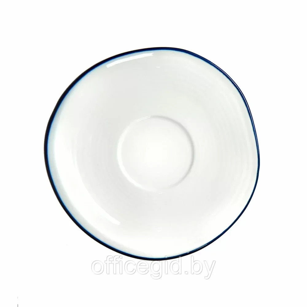 Набор посуды чайник и чашка с блюдцем "Seawave", белый, синий - фото 10 - id-p203427313