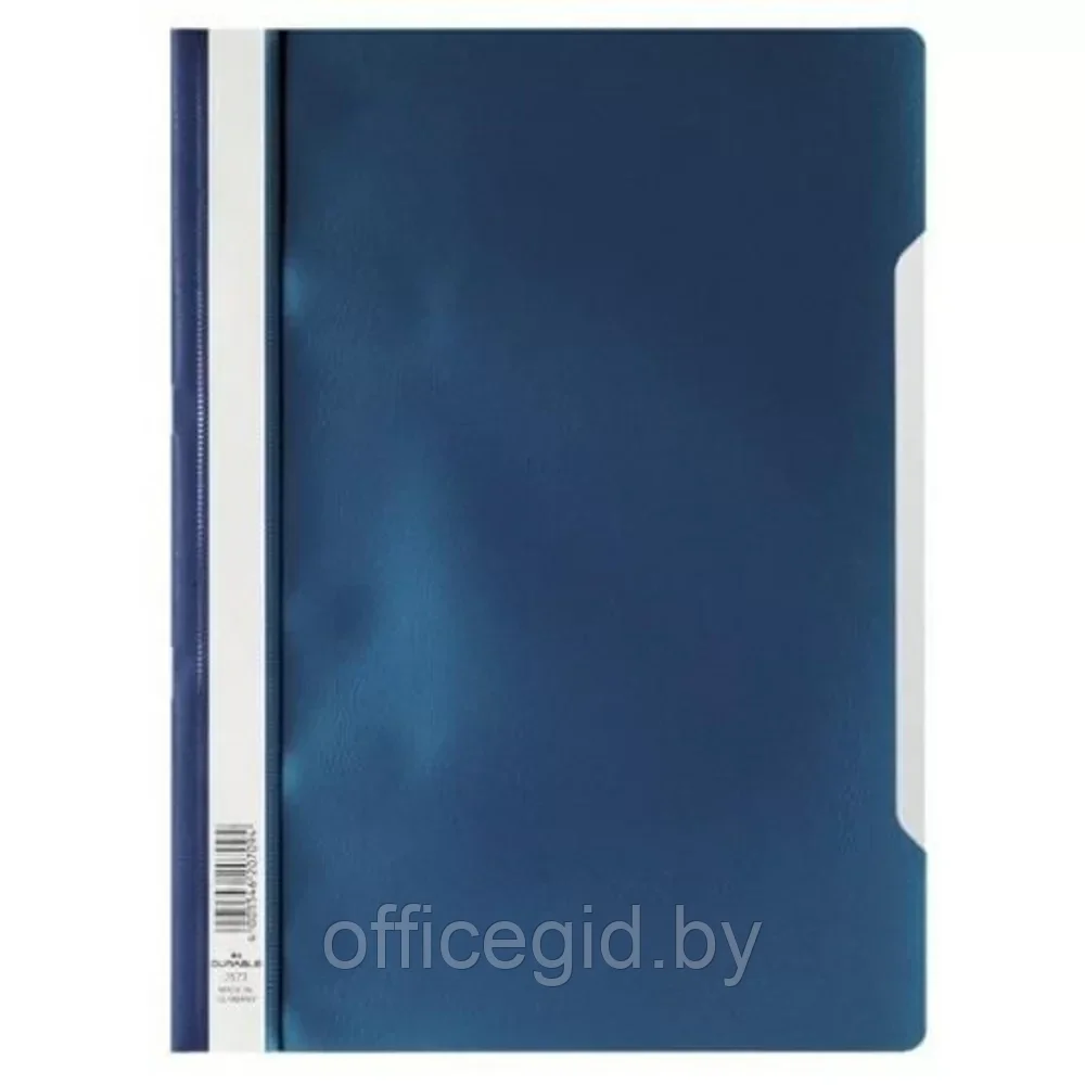 Папка-скоросшиватель с прозрачной обложкой "Durable", A4, ПВХ, темно-синий - фото 1 - id-p203423897