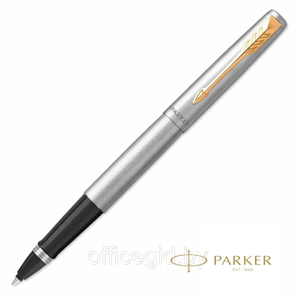 Ручка-роллер Parker "Jotter Core T691", 0.7 мм, серебристый, золотистый, стерж. черный - фото 1 - id-p203424406