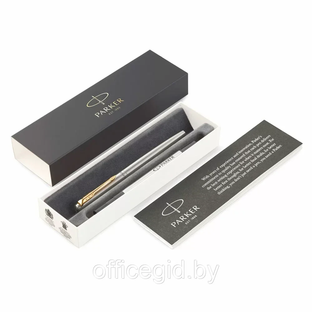 Ручка-роллер Parker "Jotter Core T691", 0.7 мм, серебристый, золотистый, стерж. черный - фото 3 - id-p203424406