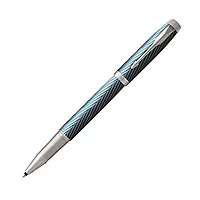Ручка-роллер Parker "IM Premium Blue Grey CT", 0.5 мм, синий, серый, стерж. черный