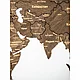 Пазл деревянный "Карта мира" многоуровневый на стену,  L 3148, венге, 60x105 см, фото 5