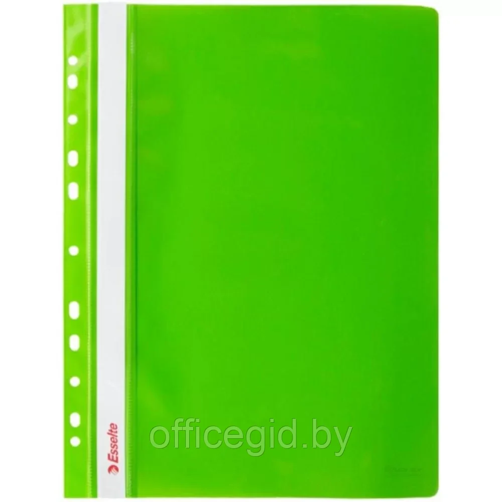 Папка-скоросшиватель с прозрачной обложкой с перфорацией "Esselte", A4, зеленый - фото 1 - id-p203423915