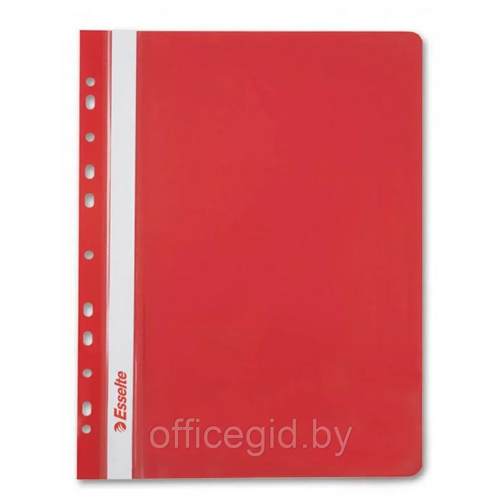 Папка-скоросшиватель с прозрачной обложкой с перфорацией "Esselte", A4, красный - фото 1 - id-p203423917