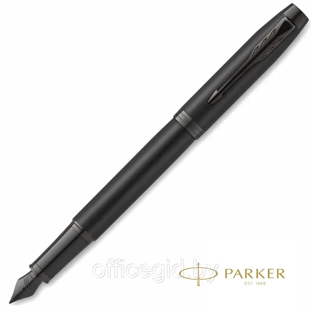Ручка перьевая "Parker IIM Achromatic", F, черный, патрон синий - фото 1 - id-p203424419
