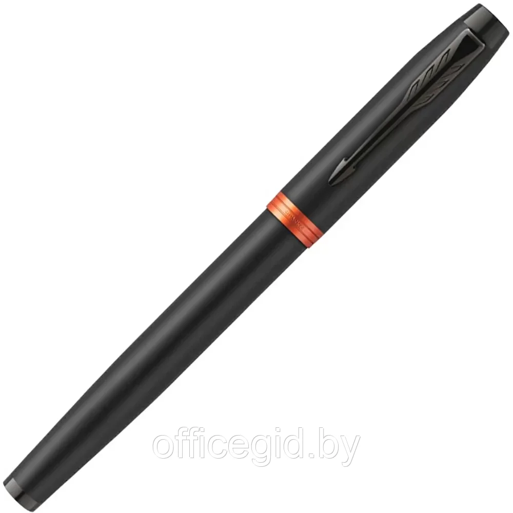 Ручка перьевая Parker "IM Vibrant Rings F315", M, черный, оранжевый, патрон синий - фото 4 - id-p203424421