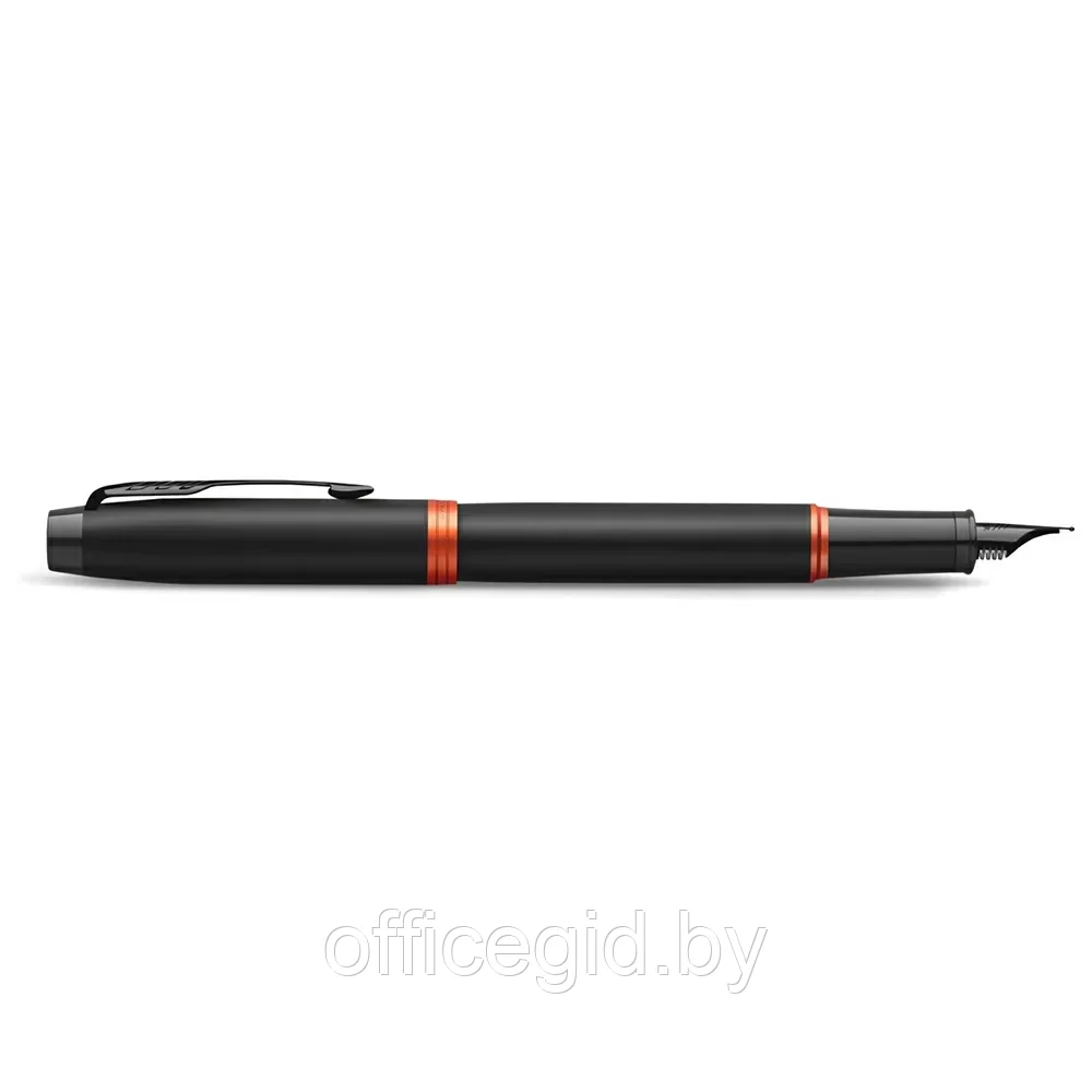 Ручка перьевая Parker "IM Vibrant Rings F315", M, черный, оранжевый, патрон синий - фото 5 - id-p203424421