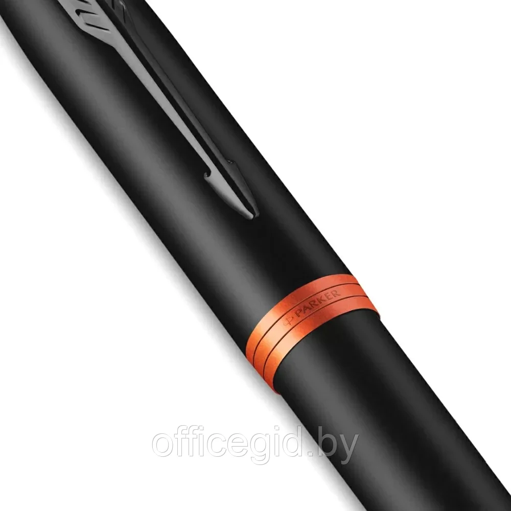 Ручка перьевая Parker "IM Vibrant Rings F315", M, черный, оранжевый, патрон синий - фото 6 - id-p203424421