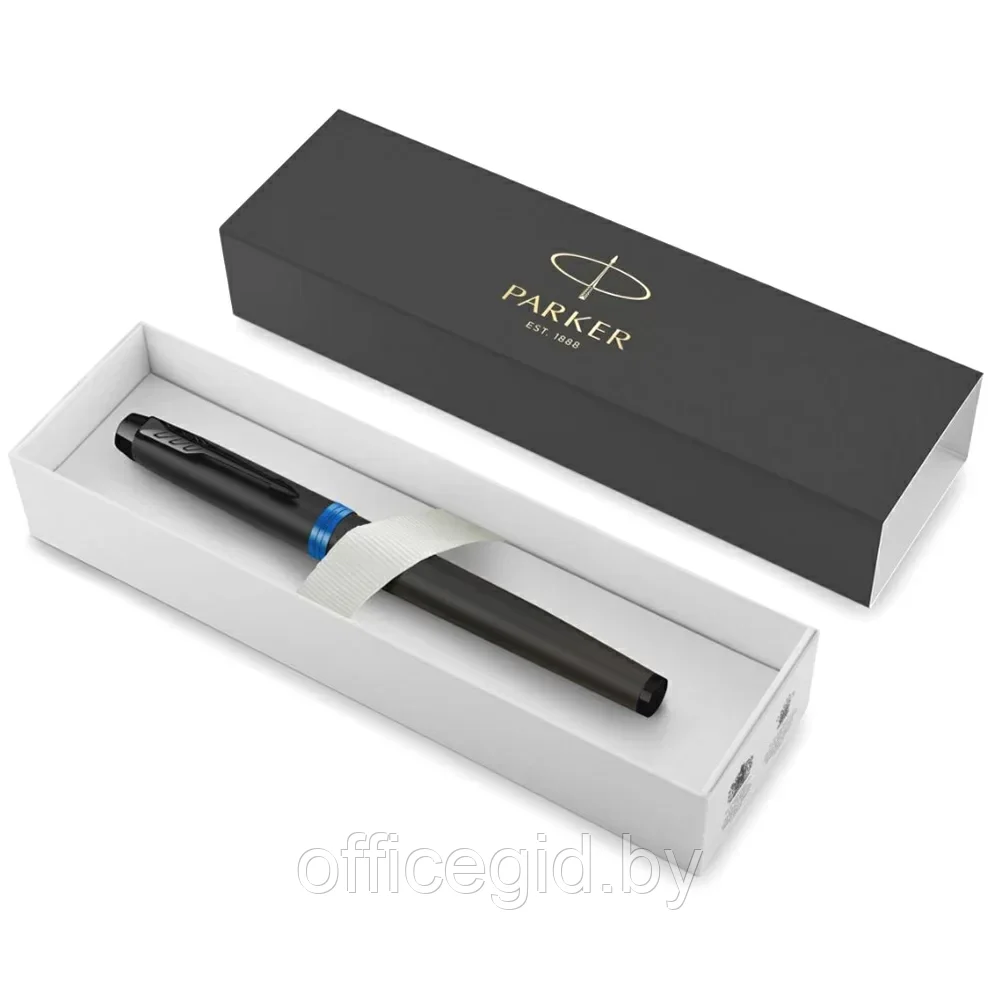 Ручка перьевая Parker "IM Vibrant Rings F315", M, черный, синий, патрон синий - фото 2 - id-p203424422