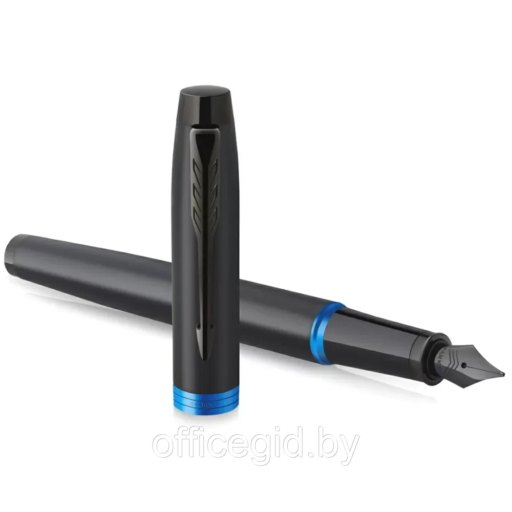 Ручка перьевая Parker "IM Vibrant Rings F315", M, черный, синий, патрон синий - фото 3 - id-p203424422