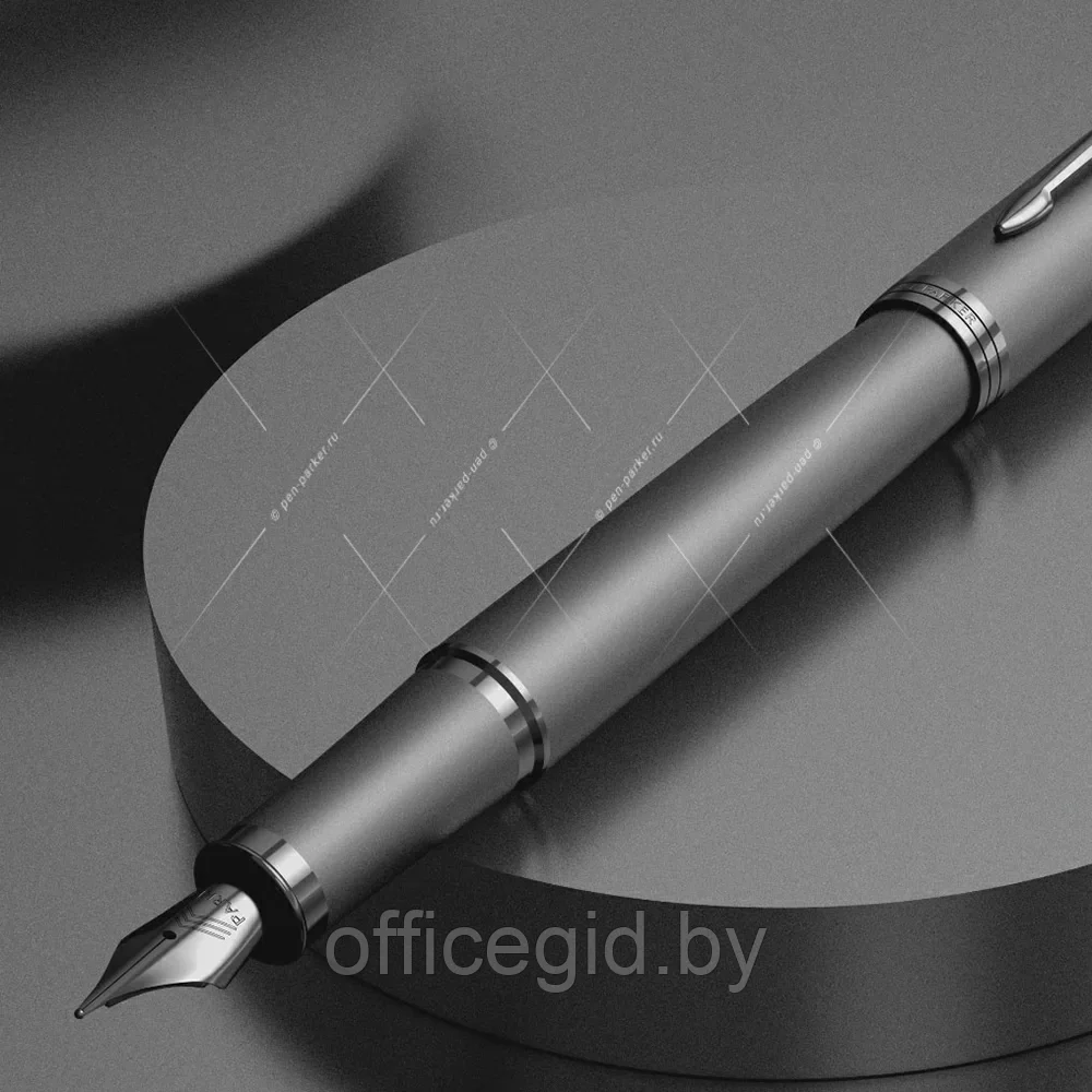 Ручка перьевая Parker "IM Monochrome F328", серый, патрон синий - фото 10 - id-p203424423