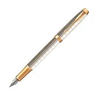 Ручка перьевая Parker "IM Premium Pearl GT", F, белый, золотистый, патрон синий