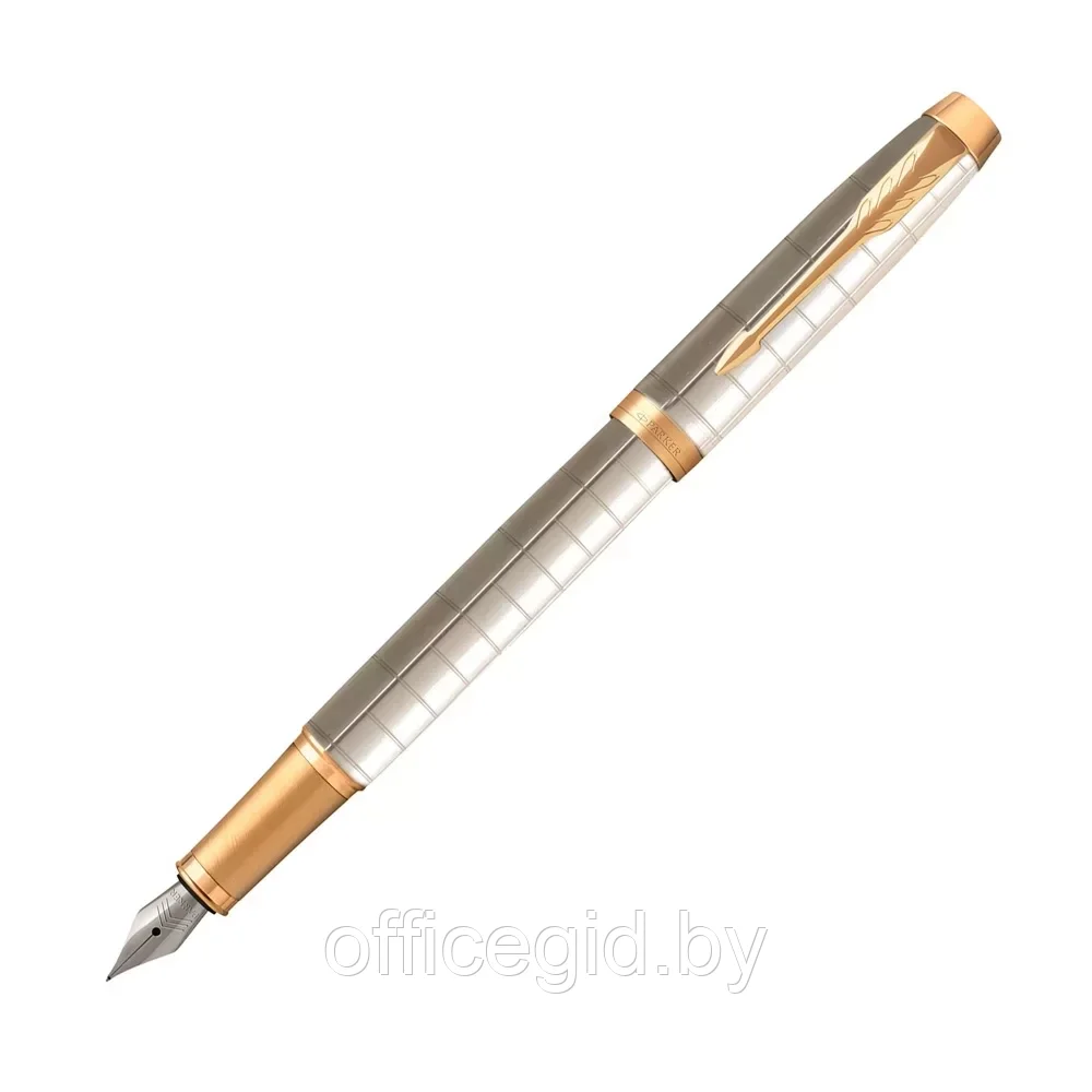 Ручка перьевая Parker "IM Premium Pearl GT", F, белый, золотистый, патрон синий - фото 1 - id-p203424426