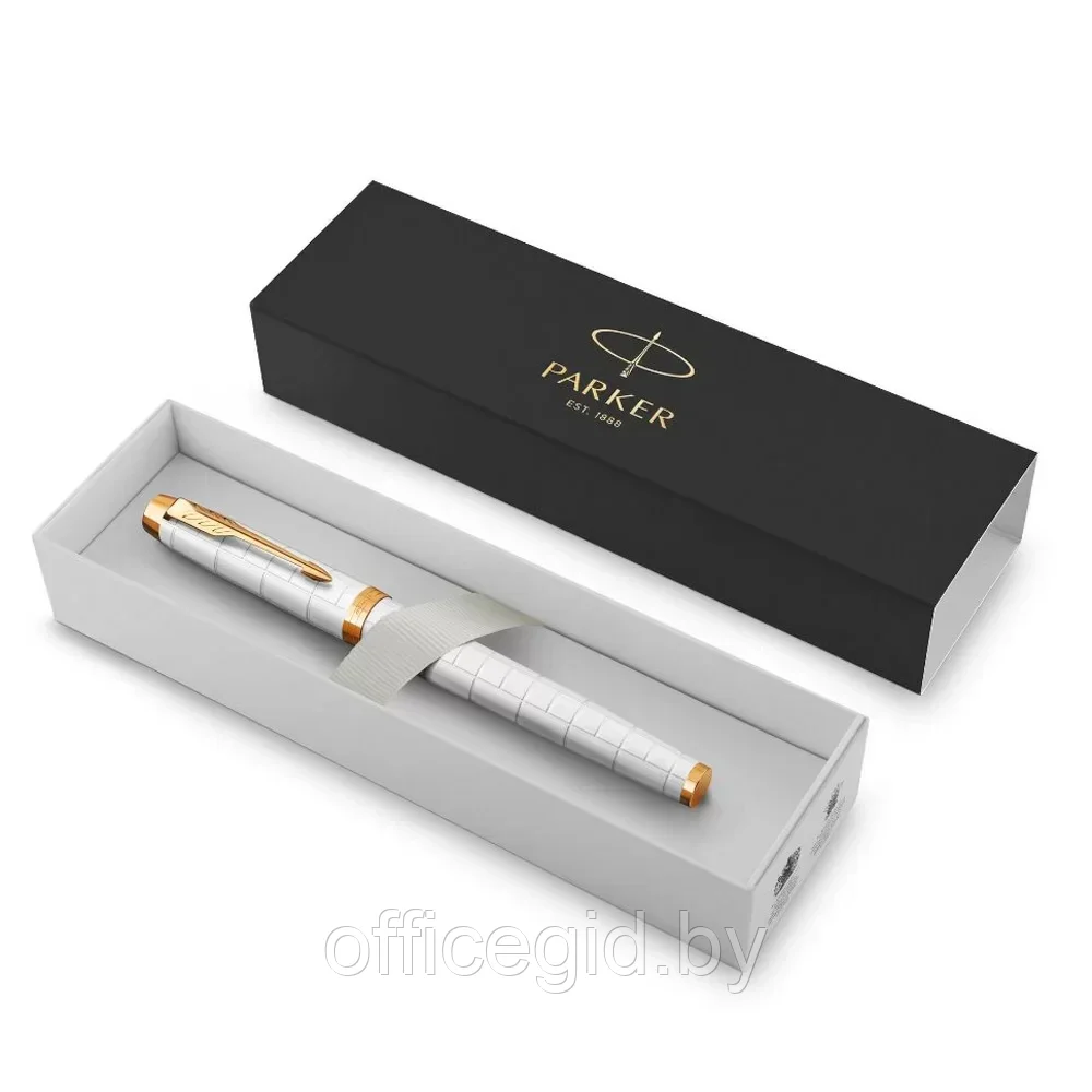 Ручка перьевая Parker "IM Premium Pearl GT", F, белый, золотистый, патрон синий - фото 4 - id-p203424426