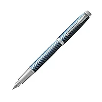 Ручка перьевая Parker "IM Premium Blue Grey CT", F, голубой, серебристый, патрон синий