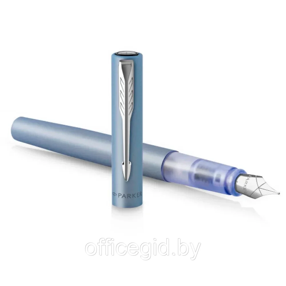 Ручка перьевая Parker "Vector XL Silver Blue", M, серебристый, патрон синий - фото 2 - id-p203424430