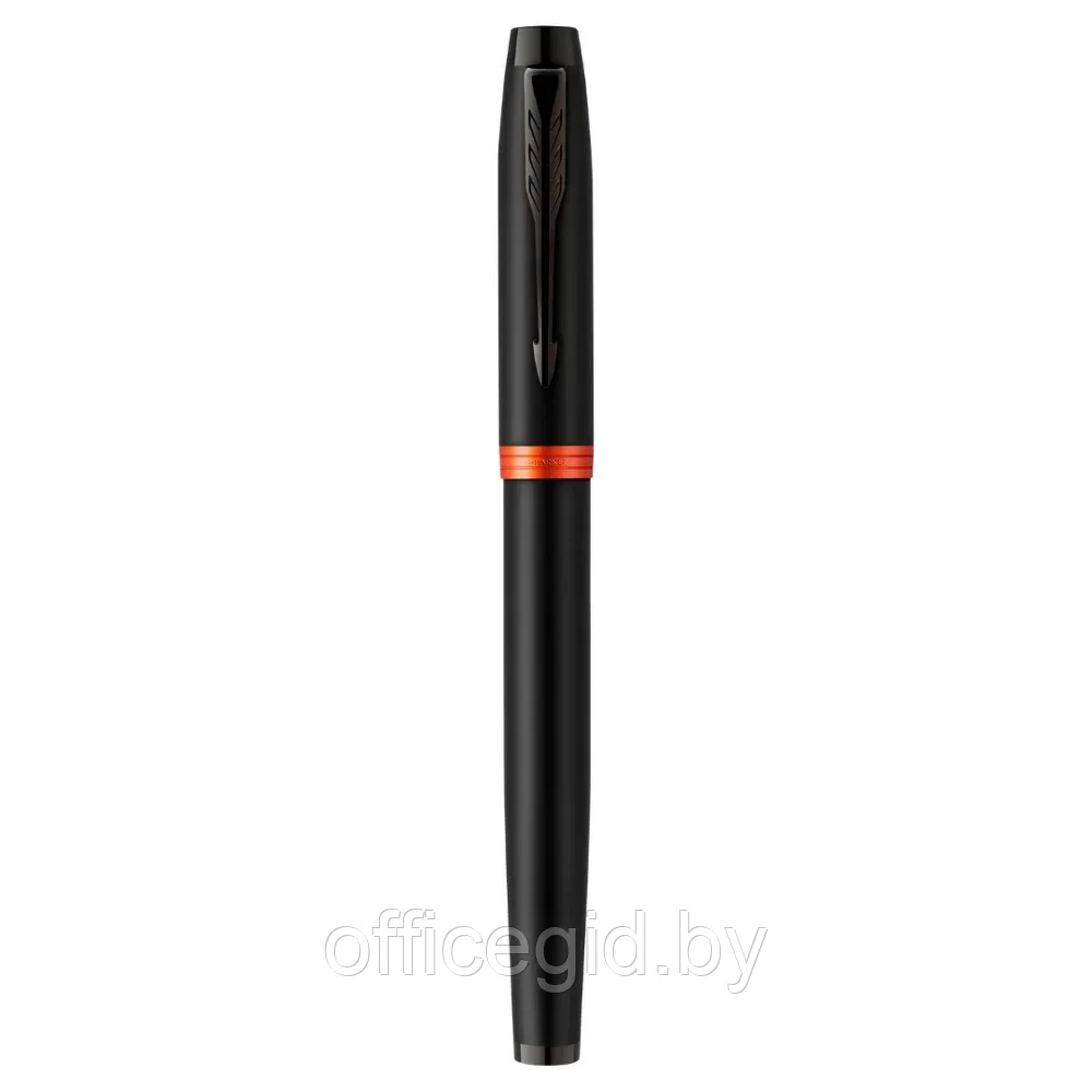 Ручка перьевая Parker "IM Vibrant Rings F315 Flame Orange PVD", F, черный, оранжевый, патрон синий - фото 2 - id-p203424431