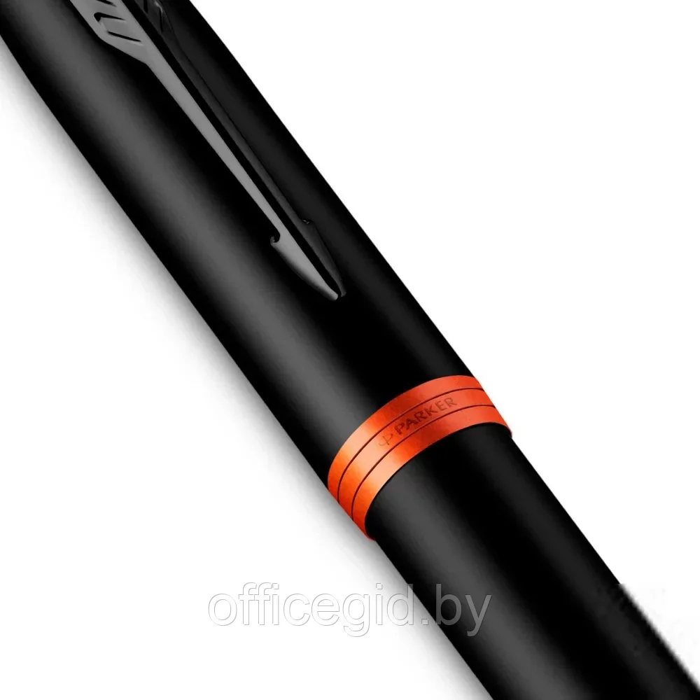 Ручка перьевая Parker "IM Vibrant Rings F315 Flame Orange PVD", F, черный, оранжевый, патрон синий - фото 5 - id-p203424431