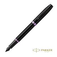 Ручка перьевая Parker "IM Vibrant Rings F315 Amethyst Purple PVD", F, черный, фиолетовый, патрон синий
