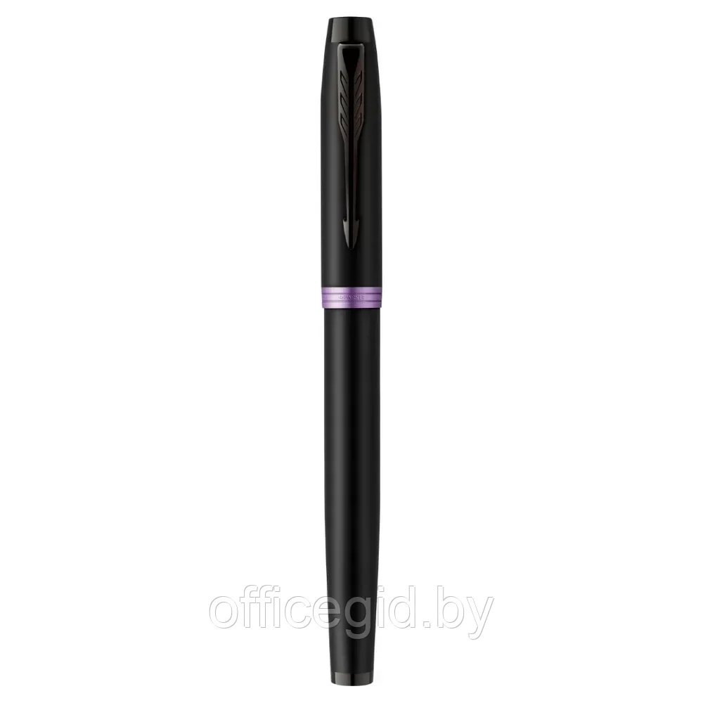 Ручка перьевая Parker "IM Vibrant Rings F315 Amethyst Purple PVD", F, черный, фиолетовый, патрон синий - фото 2 - id-p203424432