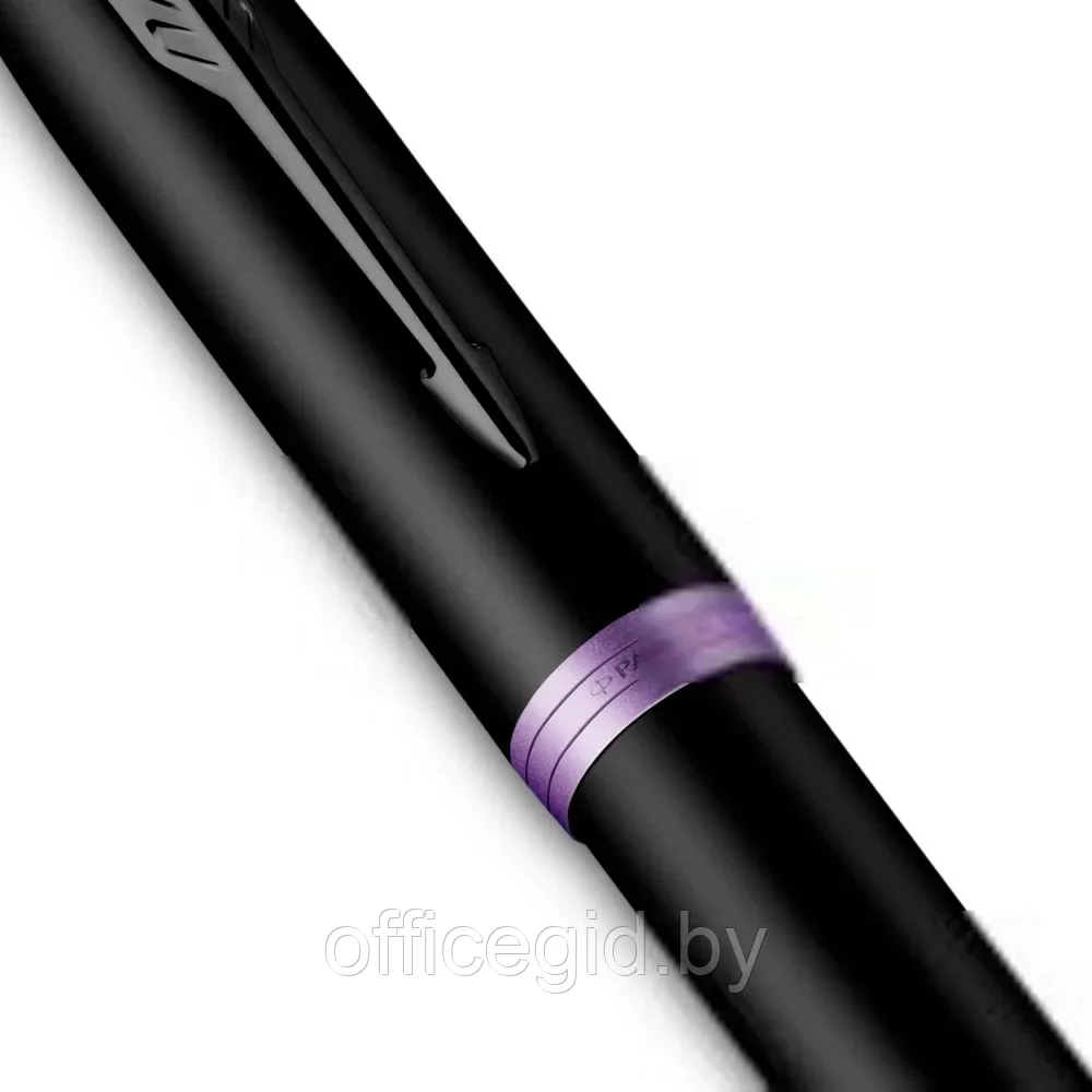 Ручка перьевая Parker "IM Vibrant Rings F315 Amethyst Purple PVD", F, черный, фиолетовый, патрон синий - фото 5 - id-p203424432