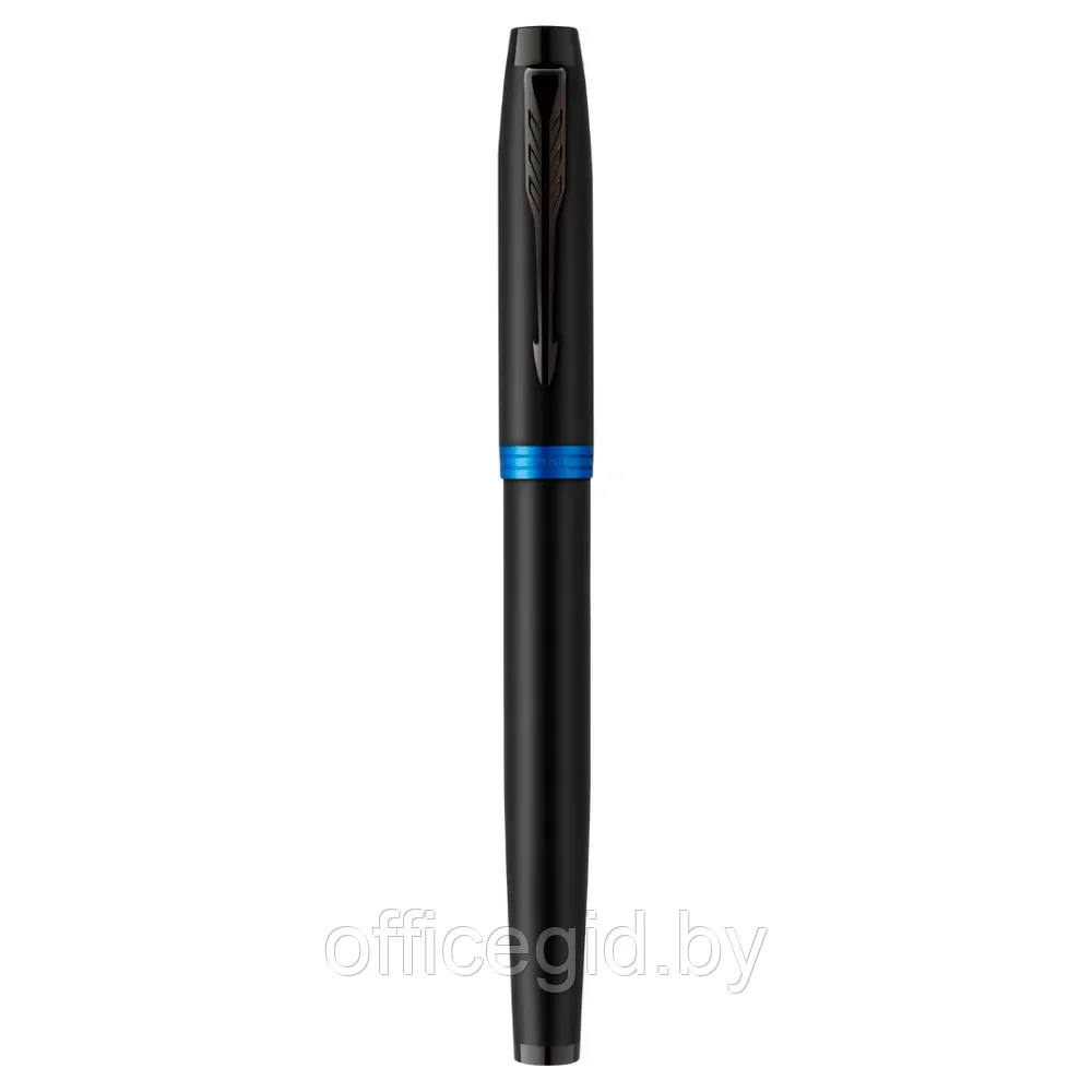 Ручка перьевая Parker "IM Vibrant Rings F315 Marine Blue PVD", F, черный, синий, патрон синий - фото 2 - id-p203424433