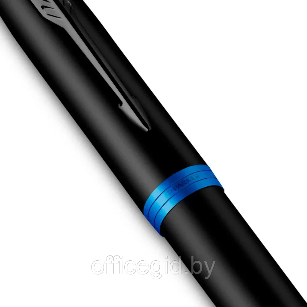 Ручка перьевая Parker "IM Vibrant Rings F315 Marine Blue PVD", F, черный, синий, патрон синий - фото 5 - id-p203424433
