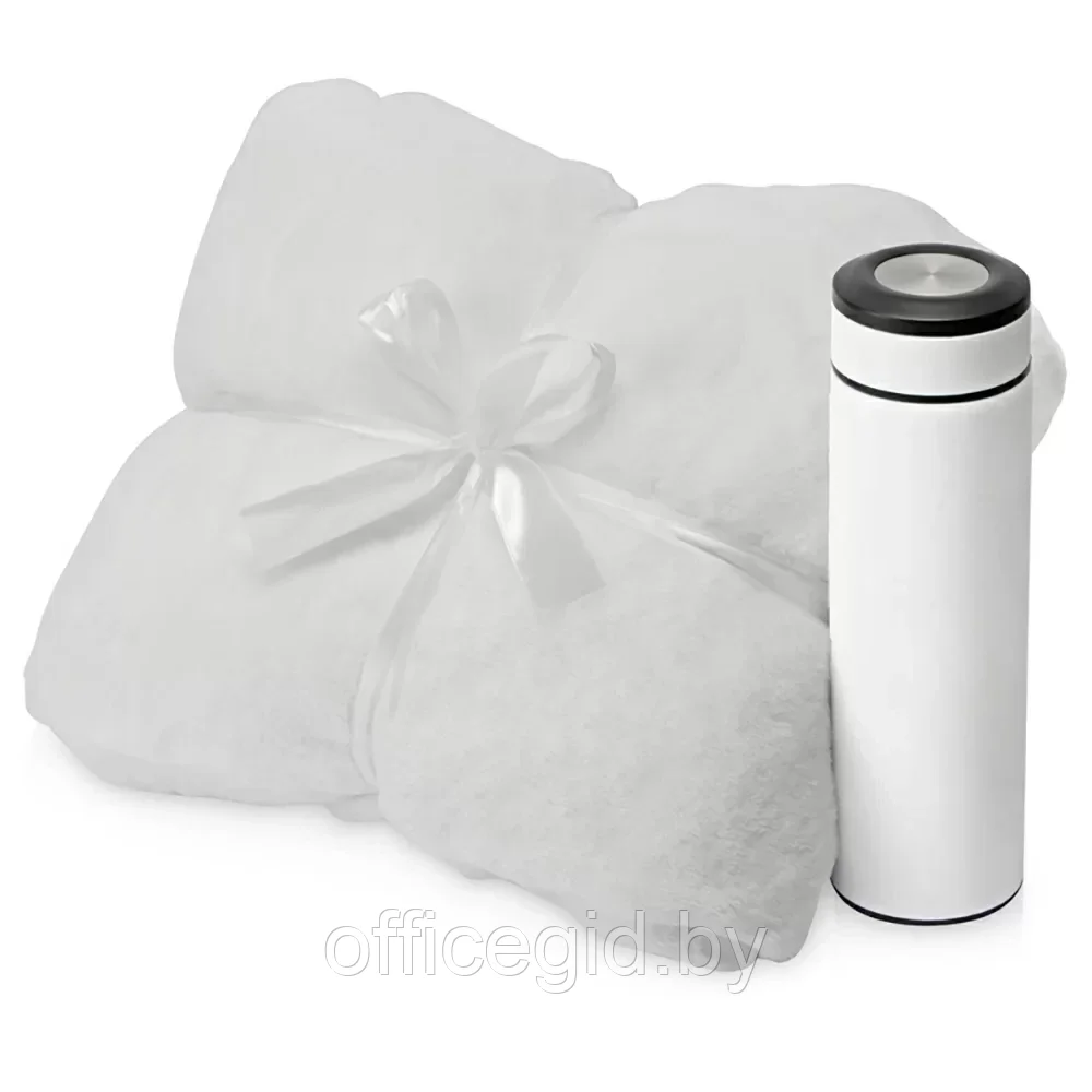 Набор подарочный "Cozy hygge": плед и термос, белый - фото 1 - id-p203427379