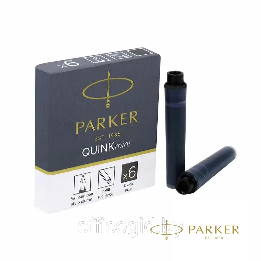 Мини-патрон чернильный "Parker Quink", 36 мм, черный - фото 1 - id-p203424450