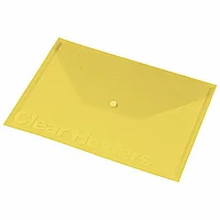 Папка-конверт на кнопке "Panta Plast", А4, желтый
