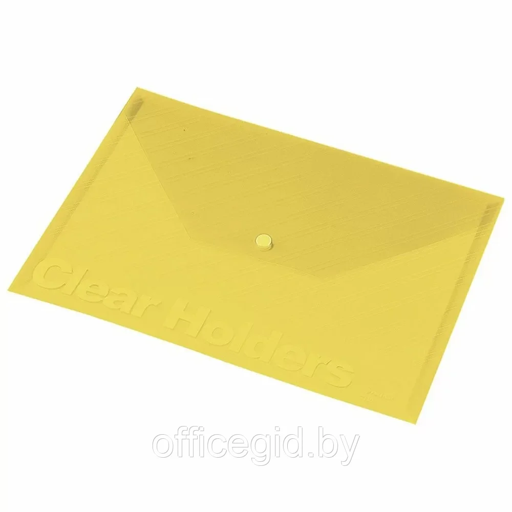 Папка-конверт на кнопке "Panta Plast", А4, желтый - фото 1 - id-p203423998