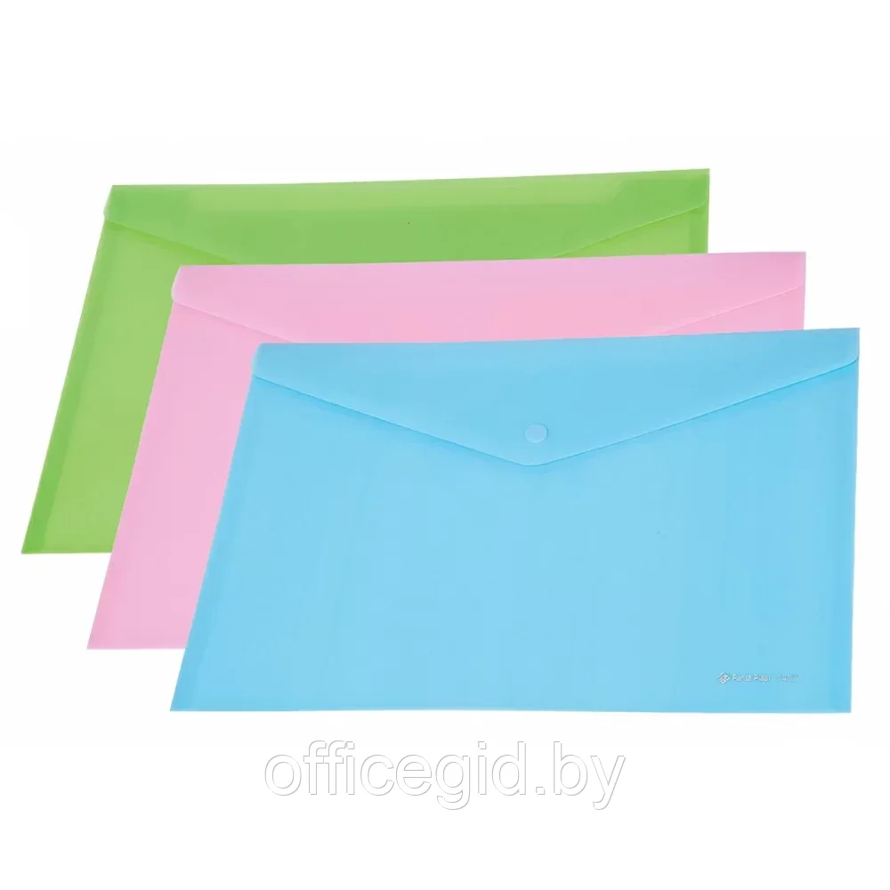 Папка-конверт на кнопке Panta Plast "C4535", А4, пастельный голубой - фото 1 - id-p203424005