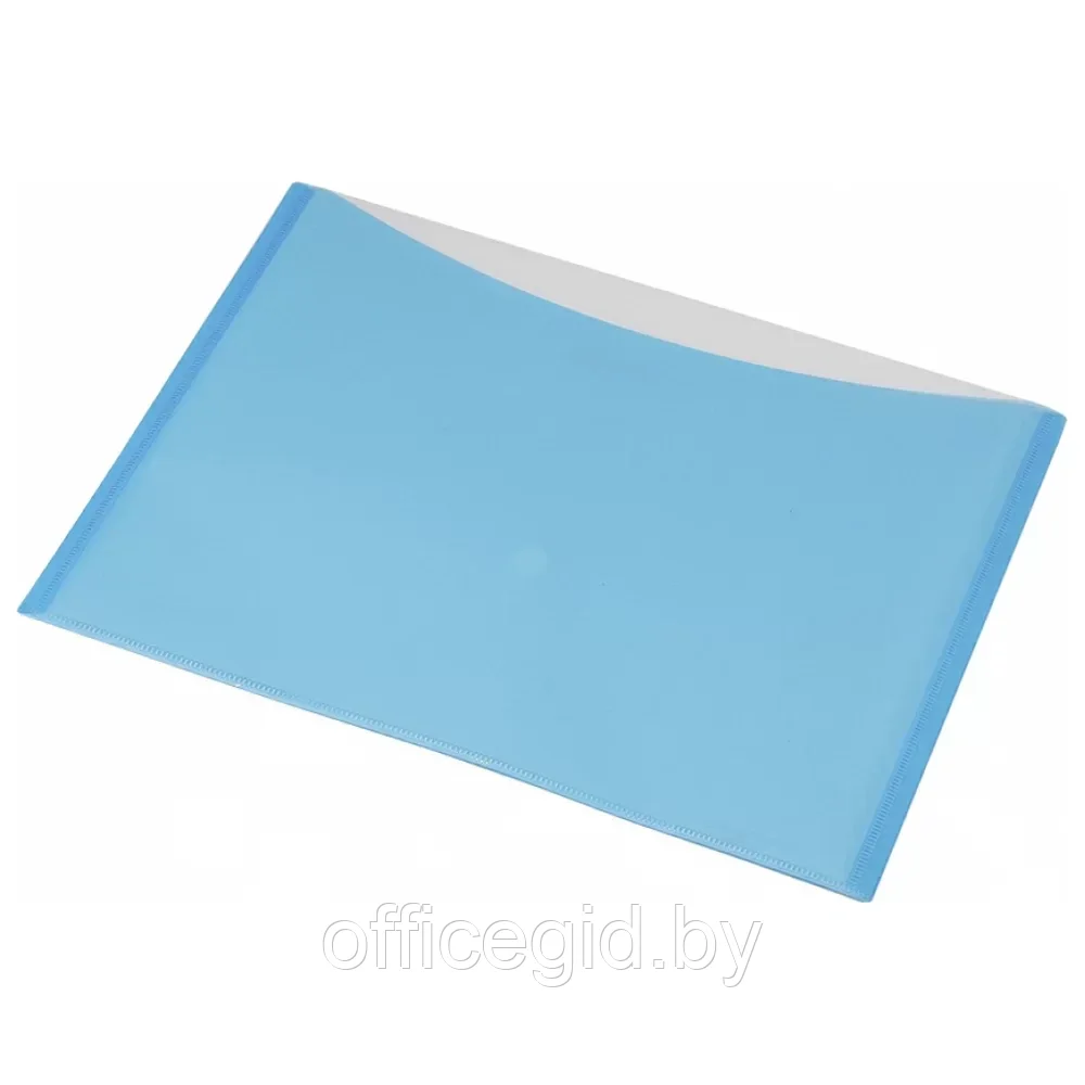 Папка-конверт на кнопке Panta Plast "C335", А4, 2 деления, голубой - фото 1 - id-p203424010