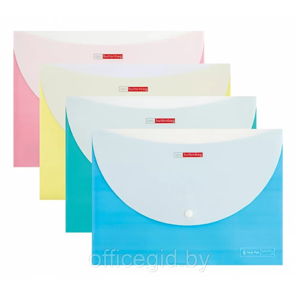 Папка-конверт на кнопке Panta Plast "C335", А4, 2 деления, голубой - фото 2 - id-p203424010