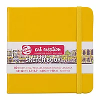 Скетчбук "ArtCreation", 12x12 см, 140 г/м2, 80 листов, желтый